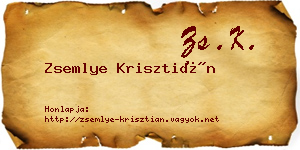 Zsemlye Krisztián névjegykártya